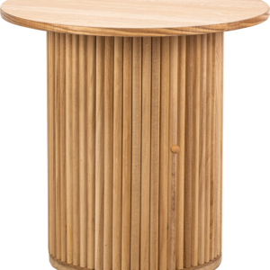 Udendørs sidebord Nordlys Furniture Trinidad i naturfarvet FSC-certificeret fyrretræ H49 Ã Ø50 cm multifunktionelt hjørnebord